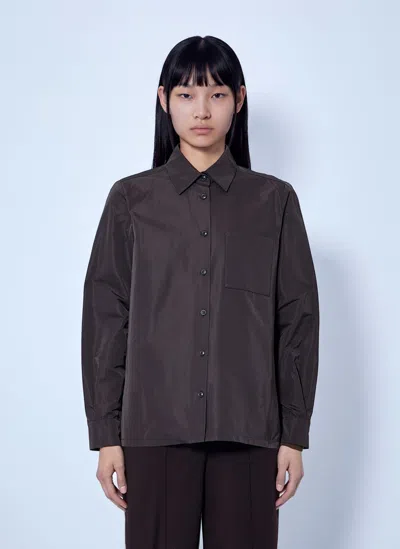 Max Mara Silk-blend Radzimir Shirt In Brown