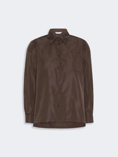Max Mara Silk-blend Radzimir Shirt In Brun Fonce