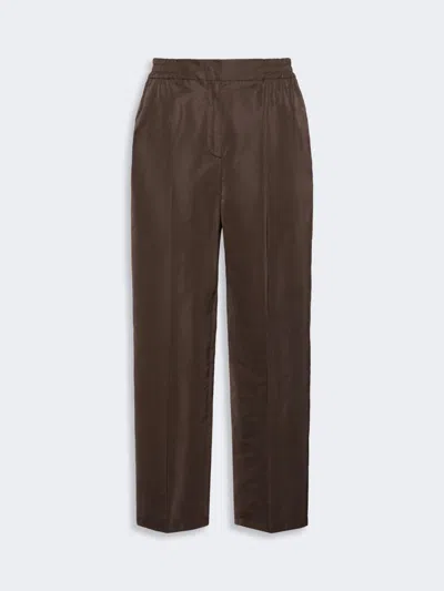 Max Mara Silk-blend Radzimir Trousers In Brun Fonce