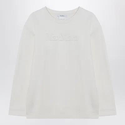 Max Mara Silk-blend Sweatshirt With Soft Draping In White
