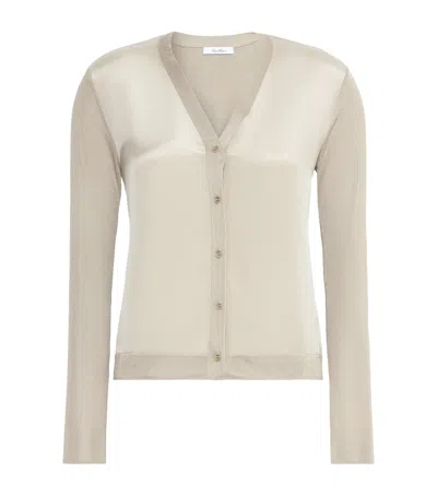 Max Mara Silk-cashmere Cardigan In Neutral