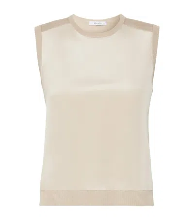 Max Mara Silk-cashmere Tank Top In Neutral