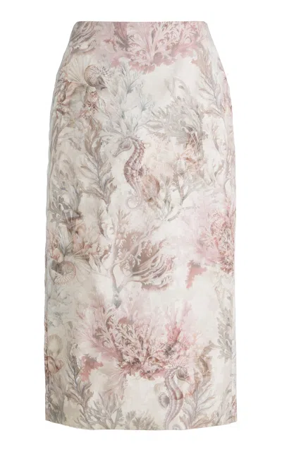 Max Mara Silk-organza Midi Skirt In White