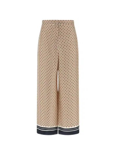 Max Mara Silk-twill Foulard-print Trousers In Multi