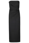 Max Mara Silva Wool-silk Dress In Black
