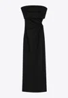 Max Mara Silva Bustier Wool-blend Midi Dress In Black