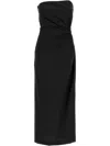 Max Mara Wool-mohair-silk Bustier Maxi Dress In Black