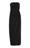 Max Mara Silva Wool-silk Dress In Black