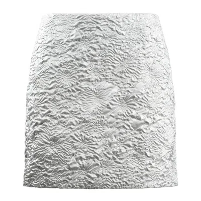 Max Mara Silver Short Jacquard Skirt
