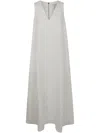 Max Mara Simeone Linen Dress V Neckline In Neutral