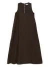 Max Mara Simeone Flare Linen Maxi Dress In 褐色