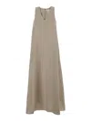 Max Mara Sleeveless Maxi Dress With V-neckline And Flowing Silhouette In Multicolor