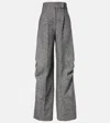 Max Mara Simone Wool And Silk Tweed Wide-leg Pants In Black