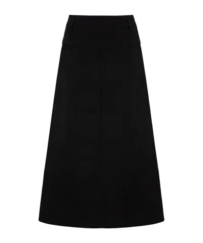 Max Mara Simple High-stretch A-line Skirt In Black