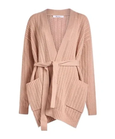 Max Mara Simple Knitted Jacket In Pink