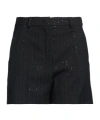 Max Mara Pianoforte Black Shorts With Pinstripe-effect Micro Sequins In Black