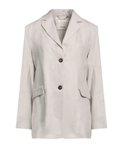 Max Mara Simple Single- Blazer In Gray