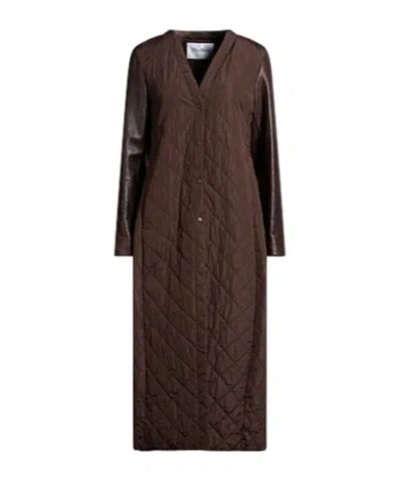 Max Mara Simple Single-breasted Overcoat In Multi