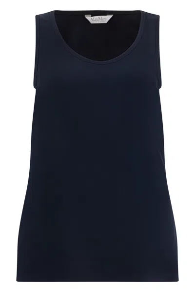 Max Mara Simple Smooth Tank Top In Blue