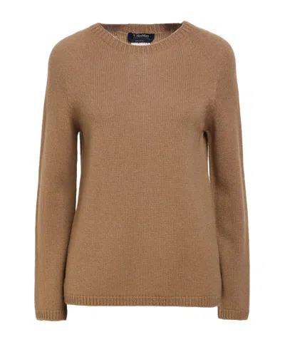 Max Mara Simple Solid-color Knitted Sweater In Brown