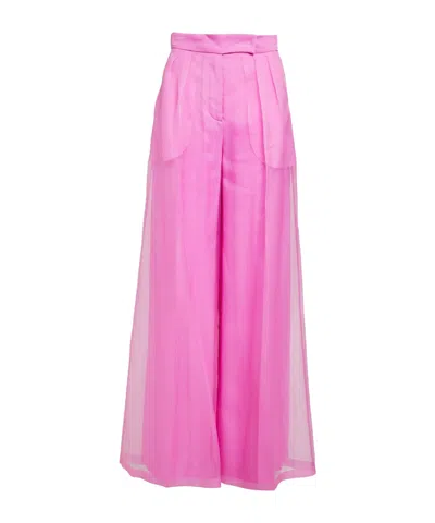 Max Mara Simple Solid-color Wide-leg Pants In Pink