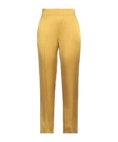 Max Mara Simple Tapered Long Pants In Yellow