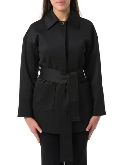 Max Mara Single-breasted Belted Jacket In Black