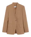 Max Mara Tailored Suit With Flap Pockets And Notched Lapel In Brown