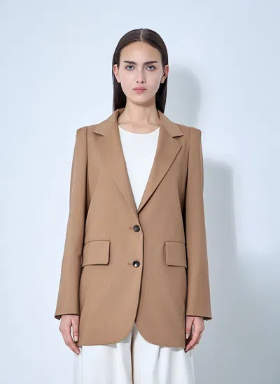 Max Mara Single-breasted Blazer In Brown