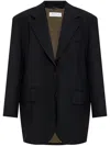 Max Mara Suez Single Breast Wool Blend Blazer In Black