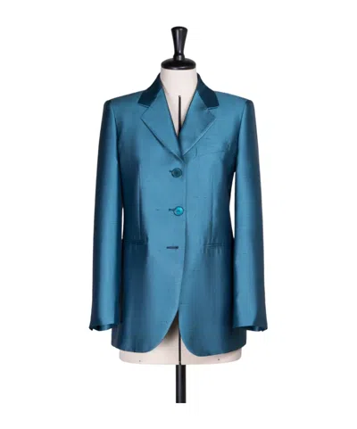 Max Mara Single-breasted Blazer In Blue
