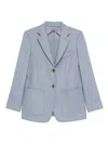 Max Mara Notch Lapel Single Breasted Jacket In Blue