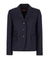 Max Mara Pinstripe Button Blazer In Blue