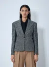Max Mara Salmone Virgin Wool Blend Blazer In Gray