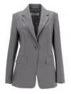 Max Mara Flap Pockets Long Sleeves Notched Lapels Jackets In Gray