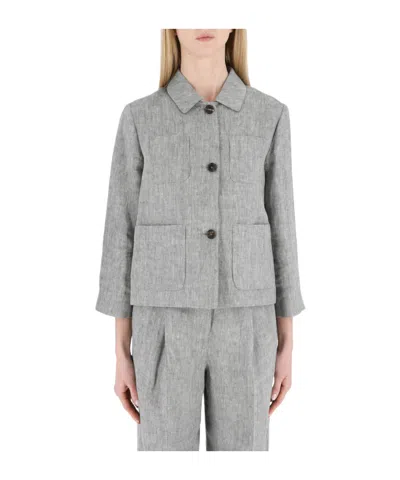 Max Mara Single-breasted Blazer In Gray