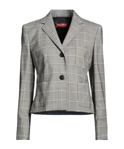 Max Mara Single Breasted Blazer In Grey