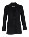 Max Mara Single-breasted Blazer In Black Wool In Black