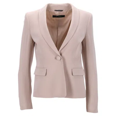 Max Mara Single-breasted Blazer In Cream Beige Wool