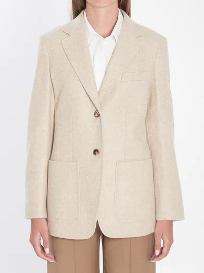 MAX MARA SINGLE-BREASTED BLAZER IN SHETLAND