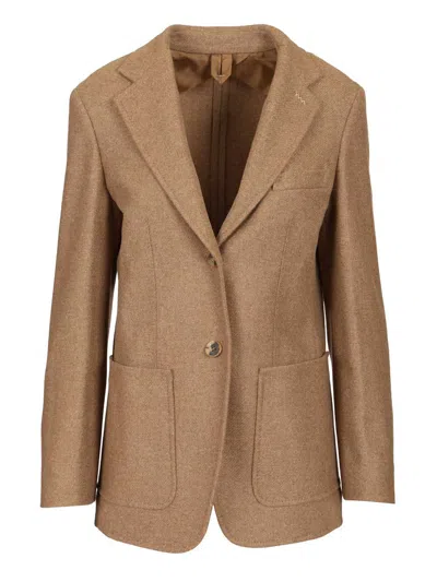 Max Mara Single-breasted Blazer Jackets Brown
