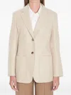 Max Mara Women Single-breasted Blazer In Shetland In Neutral