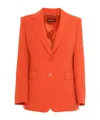 Max Mara Wool Single-breasted Suit Coat In Orange