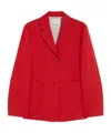 Shop Max Mara Single-breasted Linen Jacket In Red