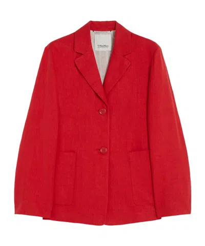 Max Mara Single-breasted Blazer In Red