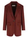 Max Mara Single-breasted Blazer In Red