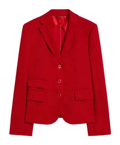 Max Mara Single Breasted Blazer In Red