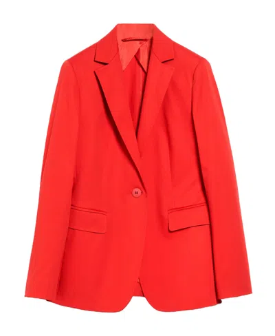 Max Mara Single-breasted Blazer In Red
