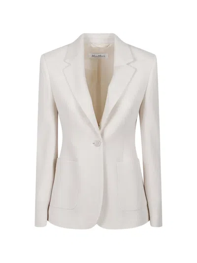 Max Mara Single-breasted Blazer In White
