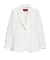 Max Mara Double-breasted Wool Suit Jacket In White